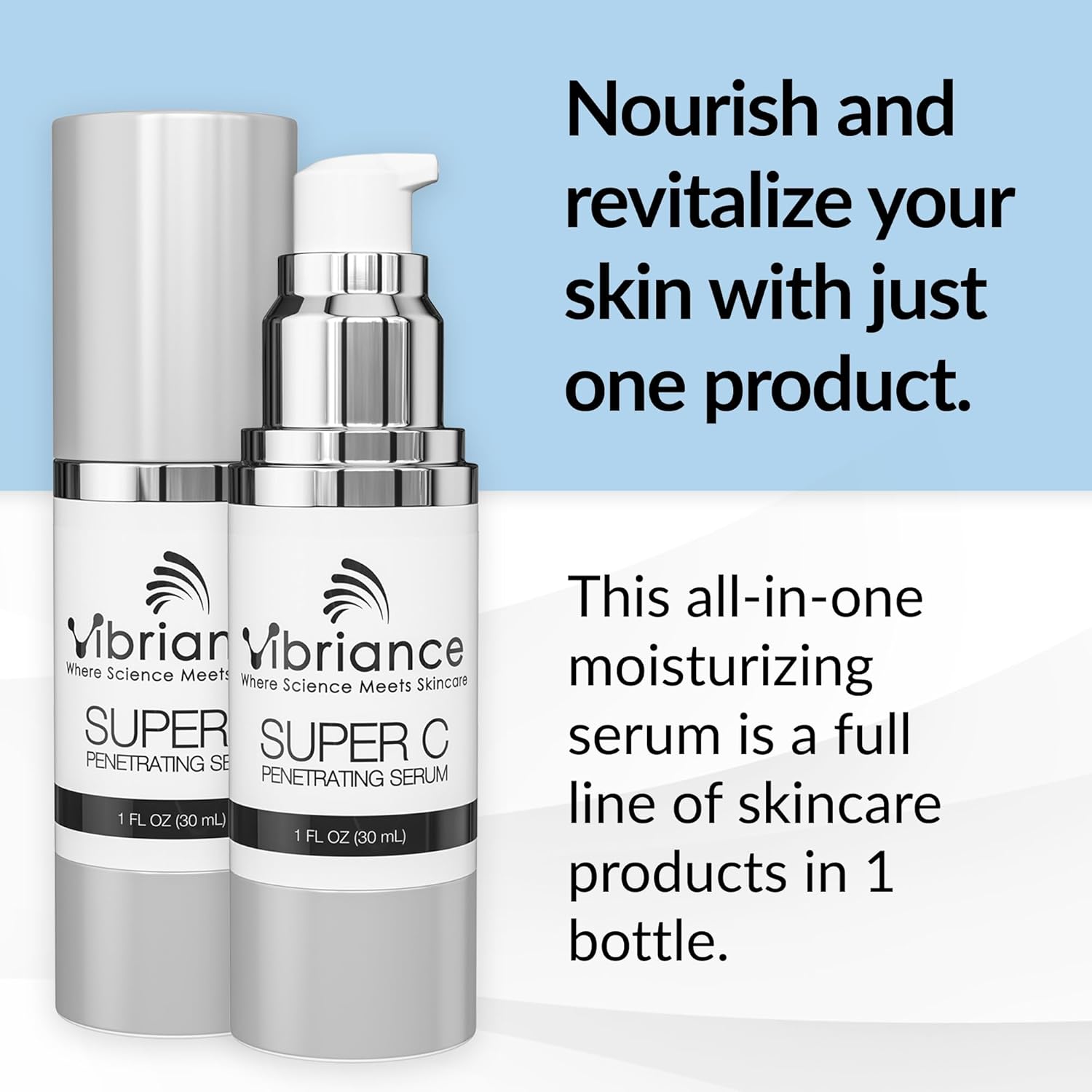 Vibriance Super C Serum for Mature Skin - All-in-One Vitamin Formula Hydrates, Firms, Lifts, Smooths