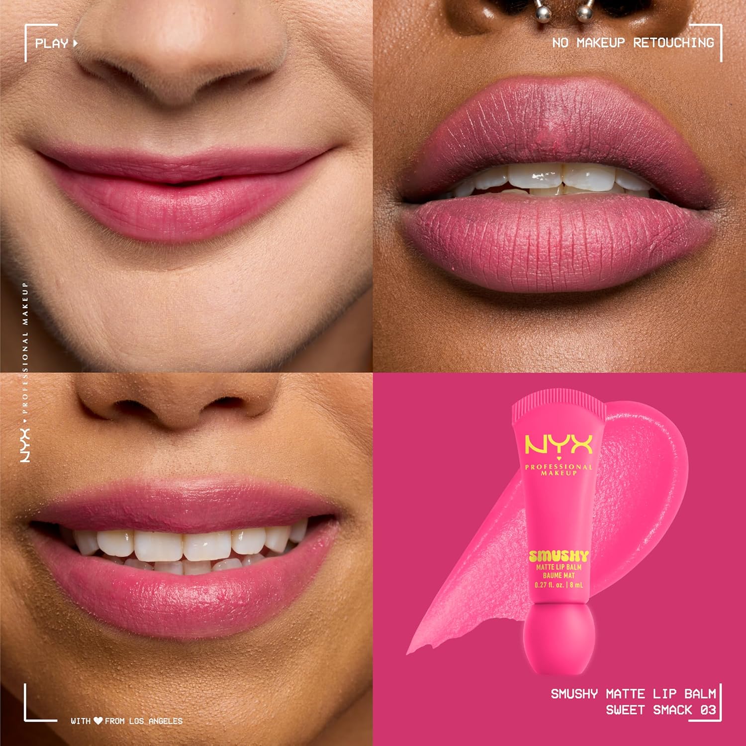 NYX PROFESSIONAL MAKEUP Smushy Matte Lip Balm, Tinted Lip Moisturizer with Soft