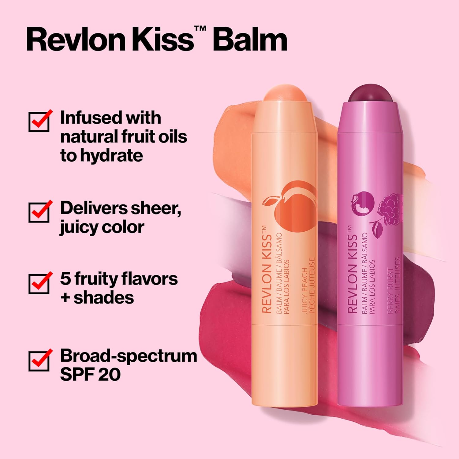 Revlon Kiss Tinted Lip Balm with SPF 20, Hydrating, Flavored